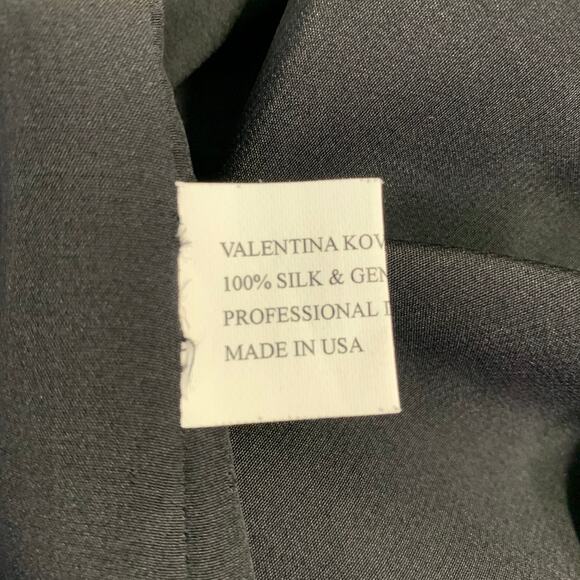 VALENTINA KOVA Size L Black Leather Crew Neck Casual Top - Picture 6 of 7